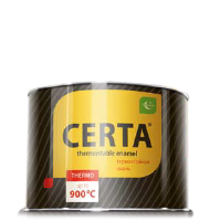 Эмаль термостойкая CERTA черная 400 мл (+ 650 С)  (12/30) Эмаль термостойкая CERTA черная 400 мл (+ 650 С)  (12/30)