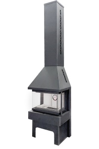 Печь-камин ПАНОРАМА ТРИ СТЕКЛА  графит (KTS 200) Печь-камин ПАНОРАМА ТРИ СТЕКЛА  графит (KTS 200)