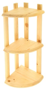 Полка угловая 3 яруса  СРЕДНЯЯ узкая рейка (700 х 330 х 110) ЛИПА