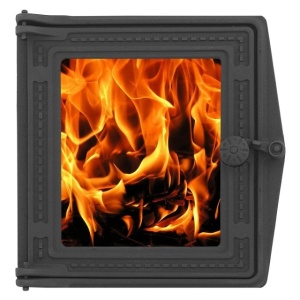 Дверца топочная ДТ-4С со стеклом крашеная RLK 517 (ПР: 250 х 280 мм) ЛИТКОМ