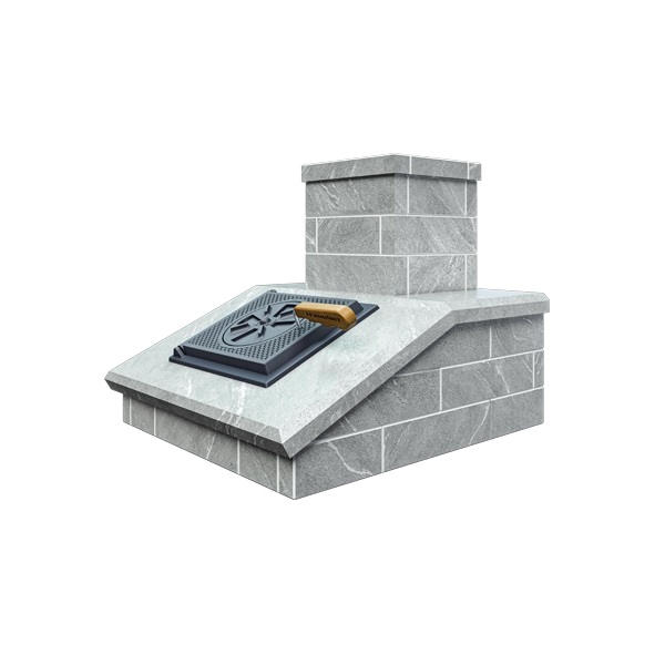 Облицовка на трубу для печей ГРОМ 40  КЛАССИКА  КИРПИЧ ТАЛЬКОМАГНЕЗИТ (150*290)  (1 ярус) под шибер