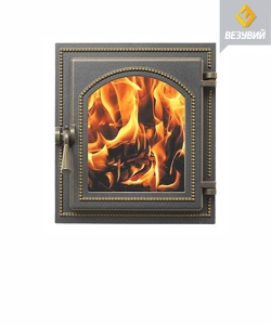 Дверца чугунная ВЕЗУВИЙ 220 крашеная со стеклом БРОНЗА (посадочный размер 290 х 325 мм) Дверца чугунная ВЕЗУВИЙ 220 крашеная со стеклом БРОНЗА (посадочный размер 290 х 325 мм)