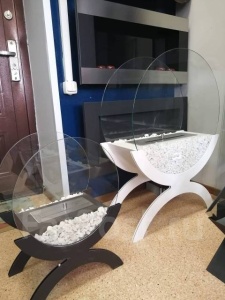 Биокамин AURIS 300 GLASS white напольный, настольный Биокамин AURIS 300 GLASS white напольный, настольный