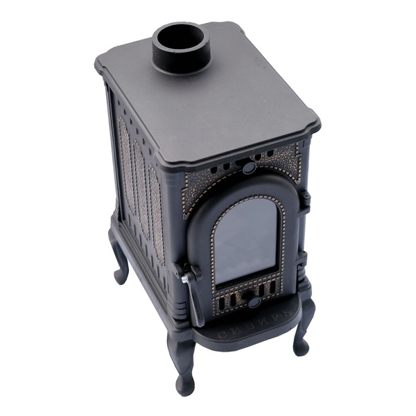 Печь-камин СИБИРЬ   6 чугунная с чугунной дверцей со стеклом