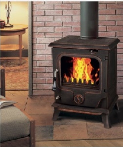 Печь-камин PAUL чугунная патина медь d = 140 мм (10 кВт)