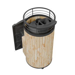 Печь-каменка чугунная АТМОСФЕРА XL  в ламелях ОКАМЕНЕВШЕЕ ДЕРЕВО NEW + тоннель Печь-каменка чугунная АТМОСФЕРА XL  в ламелях ОКАМЕНЕВШЕЕ ДЕРЕВО NEW + тоннель