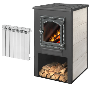 Печь-камин ЭТНА С ЧУГУННОЙ ПЛИТОЙ  9 кВт  дверца ДТ-4С (150 м.куб) Печь-камин ЭТНА С ЧУГУННОЙ ПЛИТОЙ  9 кВт  дверца ДТ-4С (150 м.куб)