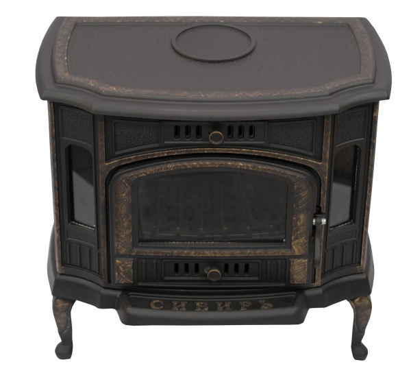 Печь-камин СИБИРЬ  10 чугунная с чугунной дверцей со стеклом Печь-камин СИБИРЬ  10 чугунная с чугунной дверцей со стеклом