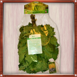 Веник Экстра из КАВКАЗСКОГО ДУБА с чабрецом в индивидуальной упаковке