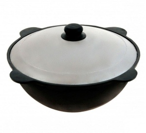 Казан чугунный 22л узбекский с крышкой круглое дно Казан чугунный 22л узбекский с крышкой круглое дно