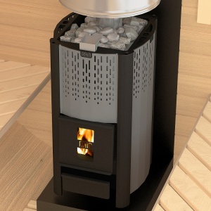 Печь-каменка КОСТЕР-DS RAIN 16 К с укороченным топливным каналом (8 - 16 м.куб.)