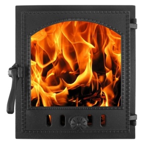 Дверца топочная ДТГ- 8АС ОНЕГО герметичная со стеклом крашеная RLK 6210 (ПР: 290х325 мм) ЛИТКОМ