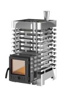 Печь-каменка ASTON 16 С INOX со стеклянной дверцей (6 - 14 м.куб)