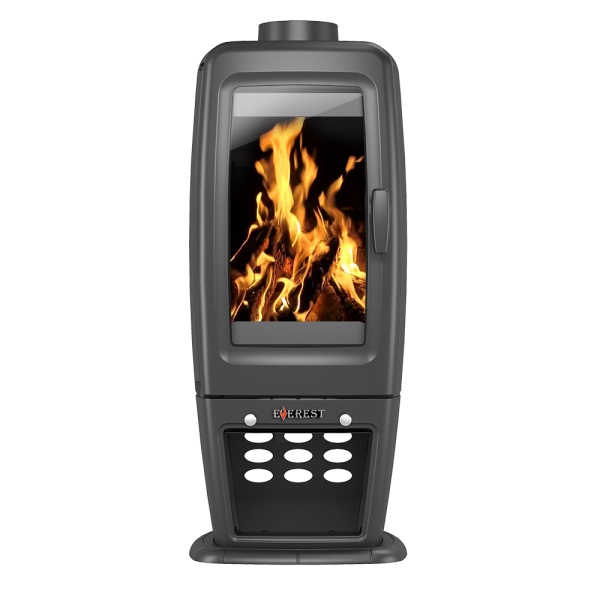 Печь-камин EVEREST S12 чугунная антрацит d = 150 мм (12 кВт)  (2) Печь-камин EVEREST S12 чугунная антрацит d = 150 мм (12 кВт)  (2)