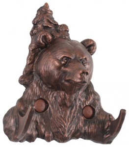 Крючок ХДИ-12.037  БУРЫЙ МЕДВЕДЬ патина (ГР: 108 х 124 х 45 мм) ЛИТКОМ