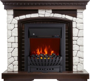 Портал Glasgow темный дуб/белый для электрооочага Majestic FX / Fobos FX (RoyalFlame)