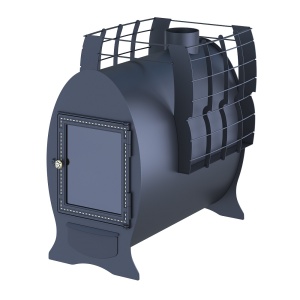 Печь-каменка ЕМЕЛЯ ПРЕМИУМ чугунная дверца со стеклом (8 - 14 м.куб)