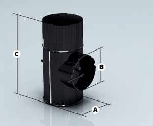 Шибер (заслонка) поворотный d = 200 мм  AGNI  ЭМАЛИРОВАННЫЙ
