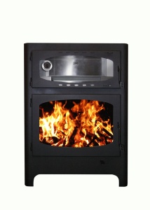 Печь-камин БАВАРИЯ ЭКО с чугунной плитой и духовкой (РК 179)