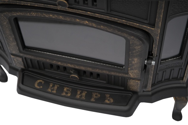 Печь-камин СИБИРЬ  10 чугунная с чугунной дверцей со стеклом