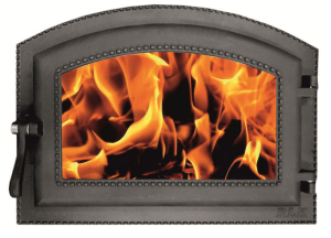 Дверца каминная ДКГ-10АС КАРАВАЙ2 герметичная со стеклом крашеная RLK 6210 (ПР: 410 х 270 мм) ЛИТКОМ