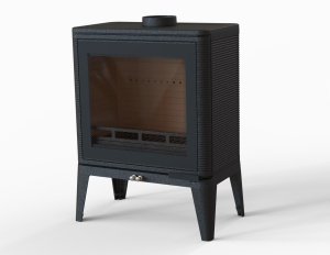 Печь-камин SOLO II стекло притинг чугунная d = 150 мм (7 кВт) Печь-камин SOLO II стекло притинг чугунная d = 150 мм (7 кВт)