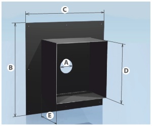 Разделка потолочная d = 210 мм, 550 х 550 мм  AGNI  ЭМАЛИРОВАННАЯ (фланец+ стенки короба)
