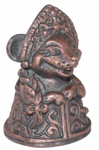 Колокольчик ХДИ-12.070  МЫШКА В САРАФАНЕ патина (ГР: 43 х 43 х 65 мм) ЛИТКОМ