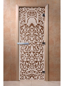 Дверь стеклянная ФЛОРЕНЦИЯ БРОНЗА 700 х 1900 мм 3 петли,стекло 8 мм, коробка ОСИНА, магнит DoorWood-