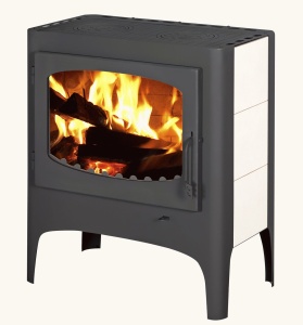 Печь-камин БАВАРИЯ ЭКО с чугунной плитой с двумя конфорками (PK 168М)