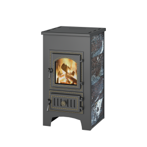 Печь-камин ВЕЗУВИЙ ПК-01 дверца 270 амфиболит 9 кВт (150 м.куб)