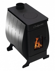 Печь отопительная СИБИРЯЧКА- 9 (кожух из нержавеющей стали) дверца со стеклом