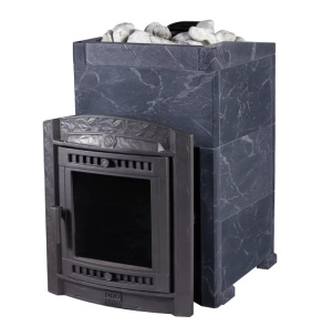 Печь-каменка чугунная АТМОСФЕРА L дверца со стеклом в облицовке ТАЛЬКОХЛОРИТ (22 м.куб) Печь-каменка чугунная АТМОСФЕРА L дверца со стеклом в облицовке ТАЛЬКОХЛОРИТ (22 м.куб)